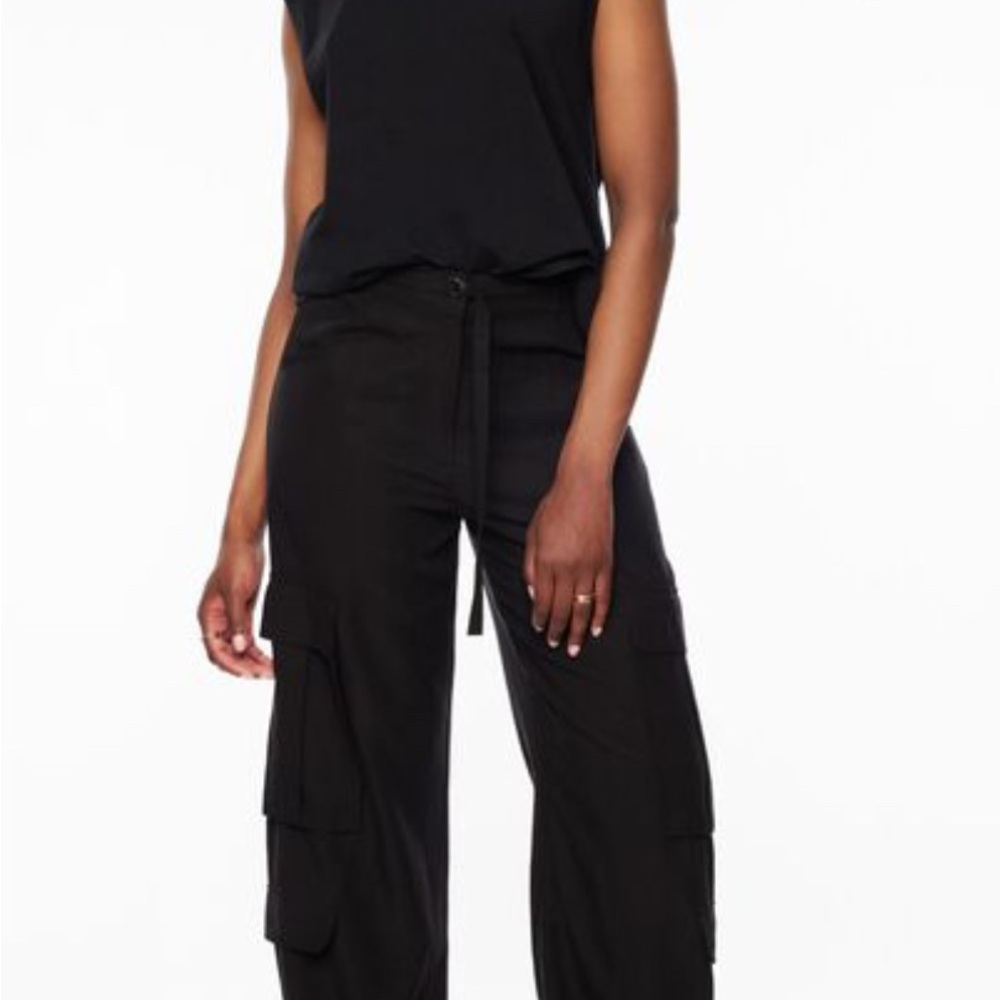 Dynamite Black Wide Leg Cargo Pants